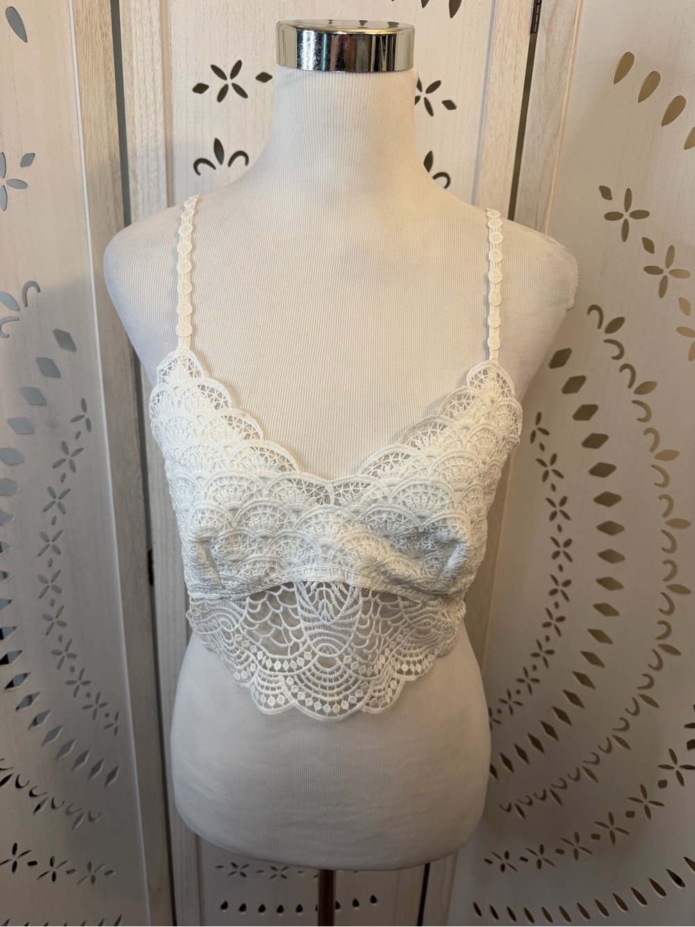 White Lace Bralette Crop Top